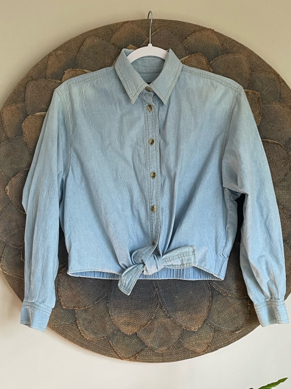 Chaus Sport Vintage Chambray Button Up Top